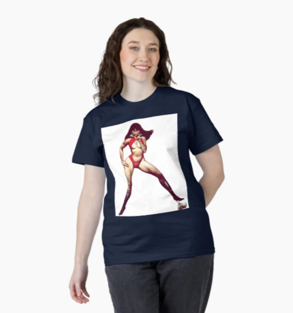 Vampirella Skull Classic T Shirt Navy